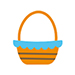 Tan easter basket with blue lining